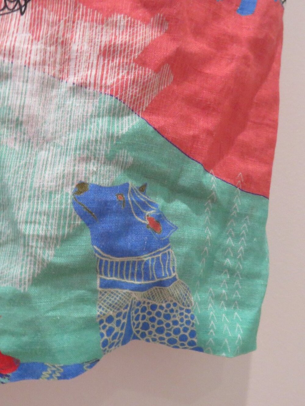 SAVE THE QUEEN 100% Linen Abstract Artsy Dress XL Quirky Lagenlook Avant Garde - Picture 6 of 16